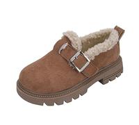 Zapatos infantiles luminosos para niños a la moda, grandes, resistentes al agua, planos, mantienen calientes, cómodos, caqui, 33.5 EU