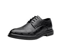 Zapatos Informales Cuero con Rejilla for Hombre, Mocasines clásicos Cordones y Parte Superior Baja, Zapatos Oxford Vestir Negocios Negros