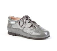 Zapatos Inglesitos Charol para Niños Todo Piel mod.1505. Calzado Infantil Made in Spain, Garantia de Calidad. (22, Gris)