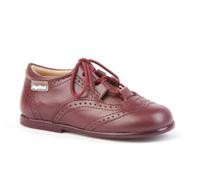 Zapatos Inglesitos para Niños Todo Piel mod.505. Calzado Infantil Made in Spain, Garantia de Calidad. (20, Rojo Burdeos)