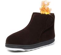 Zapatos Invierno para Mujer Hombre Botines Cálido Nieve con Correa Ajustable Pantuflas Interior Outdoor Ultraligero Antideslizante para Ancianos Men Brown 42