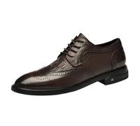 Zapatos Italianos Formales con Cordones y Transpirables for Hombre, Zapatos Oxford Cuero clásicos e Informales for Negocios.(Brown,39 EU)