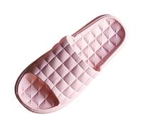 Zapatos italianos Zapatillas de mujer para mujer en verano, baño interior para hombres, zapatillas para parejas, hotel, suelas suaves, sandalias de color sólido, zapatos de mujer a cuadros, Rosa., 39