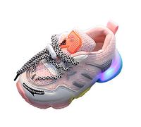 Zapatos ligeros para bebés y niñas, deportivos, con luces LED, luminosas, zapatos de lona, talla 11, Pink, 4.5-5 años