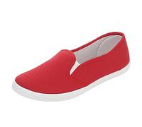 Zapatos ligeros para mujer - Alpargata para mujer chic zapatos planos casual alpargata confort transpirable zapatillas bajas color sólido sin cordones, rojo, 40 EU