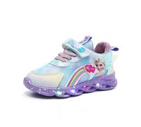 Zapatos luminosos Elsa, zapatos de princesa niñas 27 zapatos for niños con luz LED intermitente zapatillas deportivas de primavera y otoño for interior y exterior rosa/morado 21-35(Púrpura,27 EU)