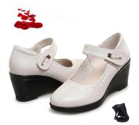Zapatos Mary Jane de cuña para mujer, con puntera cerrada, para mujer | Mocasines de tacón de plataforma Mary Jane de estilo casual, suela suave, ligeros, antideslizantes, zapatos para caminar