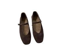Zapatos Mary Jane de Mujer Spring Y Otoño para Mujeres Flat Round Toe Soft Sole Casual Mary Jane Zapatos-café-39