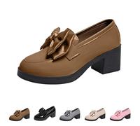 Zapatos Mary Jane para mujer, mocasines de tacón de bloque, cómodos, bonitos, con plataforma, de tacón alto, clásicos, ligeros, cómodos, elegantes, con puntera redonda, gruesos, Khaki, 38 EU