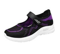 Zapatos Mary Jane para mujer | Tenis de cuña de ajuste ancho para caminar, casuales, a la moda, antideslizantes, ligeros, de caña baja, con cordones, ortopédicos, de malla transpirable, con soporte de