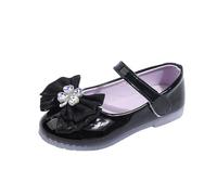 Zapatos Mary Jane para niñas, con lazo, uniformes escolares, zapatos planos de vestir, lisos, para fiesta de cumpleaños, Black, 41 1/3 EU