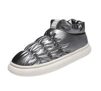 Zapatos medianos de tela de plumas para parejas, modelo para padres e hijos, para uso exterior, zapatos de algodón acolchados de invierno, cuatro colores, cálido, patchwork, botas coloridas, ropa de