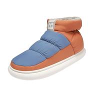 Zapatos medianos de tela de plumas para parejas, modelo para padres e hijos, para uso exterior, zapatos de algodón acolchados de invierno, cuatro colores, cálido, patchwork, botas coloridas, ropa de