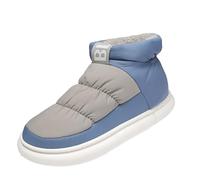Zapatos medianos de tela de plumas para parejas, modelo para padres e hijos, para uso exterior, zapatos de algodón acolchados de invierno, cuatro colores, cálido, patchwork, botas coloridas, ropa de