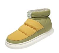 Zapatos medianos de tela de plumas para parejas, modelo para padres e hijos, para uso exterior, zapatos de algodón acolchados de invierno, cuatro colores, cálido, patchwork, botas coloridas, ropa de
