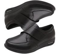 Zapatos Mujer Ancho Especial Verano Zapatos de Ensanchamiento de Fertilizante de Gran Tamaño Plus Zapatos Caminar con hinchazón del pie ensanchador,Negro,43 EU