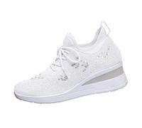 Zapatos Mujer, Antideslizantes Blancas Anchas Bambas Fitness Deportivos Trainers Zapatillas Running Mujer, Ortopédicos Trekking Elegantes Zapatos Plataforma Sneakers Blanco 37