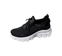 Zapatos Mujer, Antideslizantes Trekking Elegantes Zapatos Plataforma Comodos Bambas Zapatillas Mujer, Ortopédicos Tenis Trabajo Sneakers Deporte Trainers Negro 43