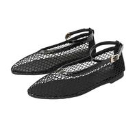 Zapatos Mujer Confort Chic Zapato Mary Jane Mujer, Zapatos Mujeres Blancos de Red con Correa y Hebilla para Oficina, Uso Diario, Fiestas y Paseos en Temporada Verano, Negro , 36 EU
