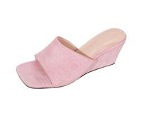 Zapatos Mujer Cuñas Cuñas Cuñas Suecia Corcho Tacones Altos Bandeja Sandalias Mujer Verano Playa Bohemia Cómodas con Soporte Arco Mary Jane Elegante Vintage, rosa, 39 EU