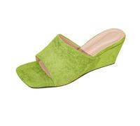 Zapatos Mujer Cuñas Cuñas Cuñas Suecia Corcho Tacones Altos Bandeja Sandalias Mujer Verano Playa Bohemia Cómodas con Soporte Arco Mary Jane Elegante Vintage, verde claro, 43 EU
