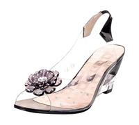 Zapatos Mujer Elegantes Comodos, Zapatos Tacon Mujer Pitillos, Plateados Negro Ocio Informales Sandals For Women Zapatillas Comodas Wedge Sandals Zapatillas De Vestir