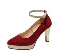 Zapatos Mujer Elegantes Novia, Zapatos Tacon Mujer Comodos, Grueso con Tira Tobillo con PedreríA Y Punta Cerrada Vestido Zapatillas De Vestir Wedge Sandals Sandals For Women Zapatillas Comodas