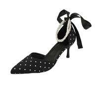Zapatos Mujer Elegantes Pitillos, Zapatos Tacon Mujer Fiesta, con Hebilla Y Lunares Ideales Y Ocasiones Nocturnas Sandals For Women Zapatillas Comodas Wedge Sandals Zapatillas De Vestir