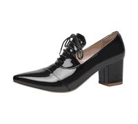 Zapatos Mujer Tacón Cuadrado Slip on Punta Fina Tallas Grandes Escarpas 2026, Le Noir, 39 EU