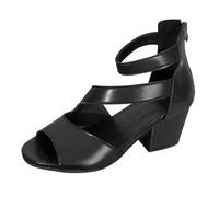 Zapatos Mujer Tacon Sandalias Mujer Plataforma Sandalias Gruesas Con Cabeza De Pez Hueca Para Zapatos De Europa Y Unidos Novedad Verano Sandalia Cuña Verano Tacon (Black 41)