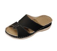 Zapatos Mujer Verano 2026 Zapatillas Casa Comodas Sandalias de Verano Para Mujer Gruesas E Informales de Talla Grande Modernas Y Ligeras Con Tacón Barefoot Sandalias Negras (Black 41)