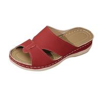 Zapatos Mujer Verano 2026 Zapatillas Casa Comodas Sandalias de Verano Para Mujer Gruesas E Informales de Talla Grande Modernas Y Ligeras Con Tacón Barefoot Sandalias Negras (Red 41)