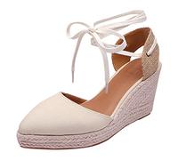 Zapatos Mujer Verano Alpargatas Mujer Cuña Primavera Verano Alpargatas Cuña Plataforma Calzado Esparto Zapatos de Tacón Vestir Elegantes Shoes Valencianas Sandalias de