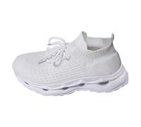 Zapatos Mujer Zapatos Tipo calcetín con Parte Superior de Malla Transpirable, Informales, Modernos, para Exteriores, versátiles, Deportivos, para Mujer Zapatillas Negras (White, 38)