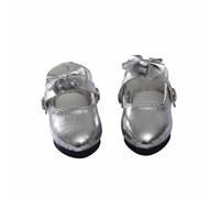 ＡＷＨＡＯ Zapatos Muñeca 1/6 Estilo Princesa Zapatos Muñeca con Lazo Acabado Brillante , Plateado , Grande 4.7cm Largo, 2.1cm Ancho