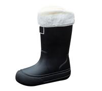 Zapatos negros para mujer, botas de lluvia cortas con plataforma para mujer, botas de lluvia para mujer, botas de jardín, botas de goma para el exterior, con comodidad, zapatos de mujer rojos, Negro