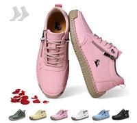 Zapatos Nevova for Mujer y Hombre, Zapatos ortopédicos Nevoldeck, cosidos a Mano, Impermeables, Ligeros, Transpirables, con Cremallera Lateral, Suela Blanda(Pink,37 EU)