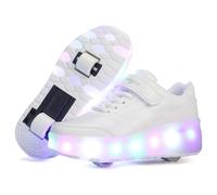 Zapatos niña de niño con Ruedas, 2 en 1, Zapatos para niños, Patines Brillantes, Zapatillas de Skateboard, Zapatillas