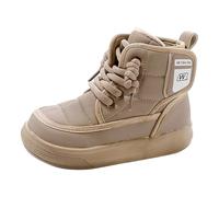 Zapatos Niños 40 Primavera Y Otoño Invierno Moda Gruesas Botas de Algodón para Bebés Niños Dos Padded Cálido Zapatos de Niños Zapatos de Moda Cómodos de Algodón Botas de Invierno Niños, beige, 33.5 EU
