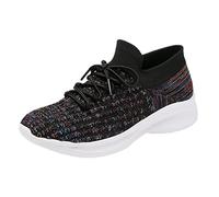 Zapatos ortopédicos casuales para caminar, ocio, viajes, suela suave, cómodos, para exteriores, de malla, correr, deportes, transpirables, para mujer, Black, 37.5 EU