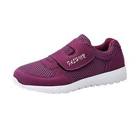 Zapatos ortopédicos casuales para caminar para mujer 2023, con velcro, color sólido, malla tejida y transpirable, zapatos para correr