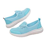 Zapatos ortopédicos cómodos de malla con suela suave para mujer, zapatos cómodos para caminar, tenis antideslizantes para verano 2025, Blue, 40 EU