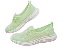 Zapatos ortopédicos cómodos de malla con suela suave para mujer, zapatos cómodos para caminar, tenis antideslizantes para verano 2025, Green, 40 EU
