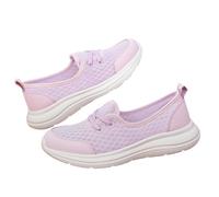 Zapatos ortopédicos cómodos de malla con suela suave para mujer, zapatos cómodos para caminar, tenis antideslizantes para verano 2025, Purple, 42 EU
