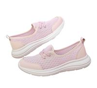 Zapatos ortopédicos cómodos de malla con suela suave para mujer, zapatos cómodos para caminar, tenis antideslizantes para verano 2025, Pink, 40 EU