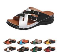 Zapatos ortopédicos de mujer a la moda, pantuflas abiertas sandalias soporte arco sandalia con cuña elegantes zapatos deportivos al aire libre plataforma slippers antideslizantes goma suelas suaves de