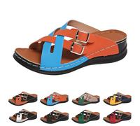 Zapatos ortopédicos de mujer a la moda, pantuflas abiertas sandalias soporte arco sandalia con cuña elegantes zapatos deportivos al aire libre plataforma slippers antideslizantes goma suelas suaves de