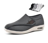 Zapatos ortopédicos de Ocio para Hombres Mayores, Zapatillas Deportivas Transpirables de Horma Ancha diseñadas para prevenir la hinchazón de los pies.(Gray,36 EU)