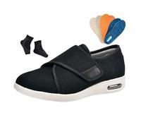 Zapatos Ortopédicos De Verano Para Hombre Transpirables Ajustables Y De Malla Hueca Para Edema Diabético, Zapatos Cómodos Extra Anchos Recuperación Edemas Y Artritis Tras Cirugía(Dark Blue,38 EU)