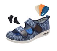 Zapatos Ortopédicos De Verano Para Hombre Transpirables Ajustables Y De Malla Hueca Para Edema Diabético, Zapatos Cómodos Extra Anchos Recuperación Edemas Y Artritis Tras Cirugía(Light Blue,45 EU)